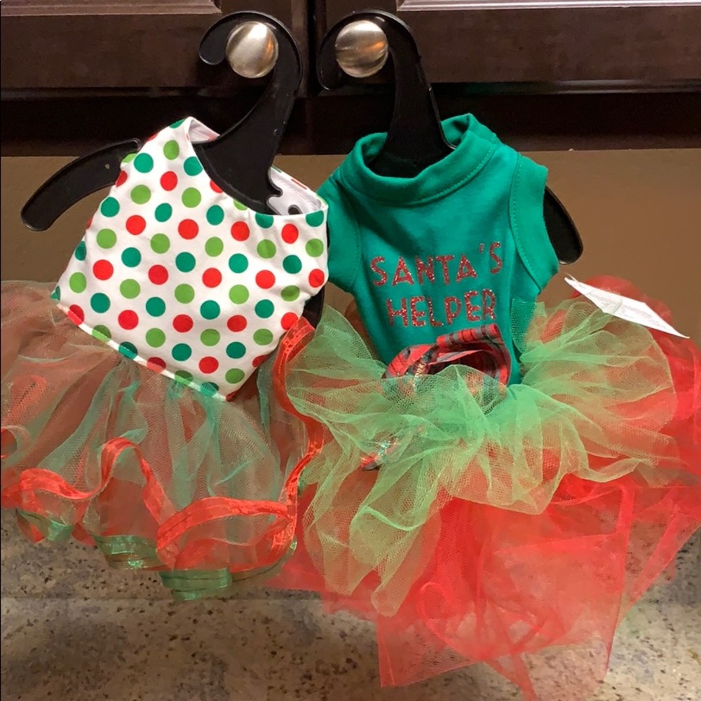 Small Dog Christmas Dress with Bows-Prettiest Pets